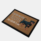 Hondenliefhebber Gepersonaliseerde Rottweiler Naam Deurmat (Schuin)