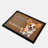 Hondenliefhebber Gepersonaliseerde Welsh Corgi Pup Deurmat (Schuin)