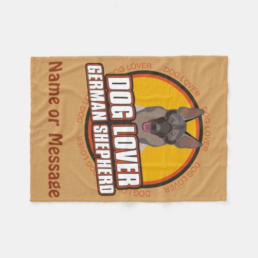 Hondenliefhebber German Shepherd Custom Name of Me Fleece Deken (Voorkant (Horizontaal))