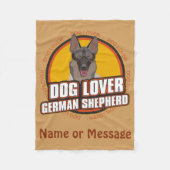 Hondenliefhebber German Shepherd Custom Name of Me Fleece Deken (Voorkant)