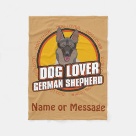 Hondenliefhebber German Shepherd Custom Name of Me Fleece Deken