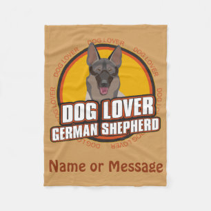 Hondenliefhebber German Shepherd Custom Name of Me Fleece Deken