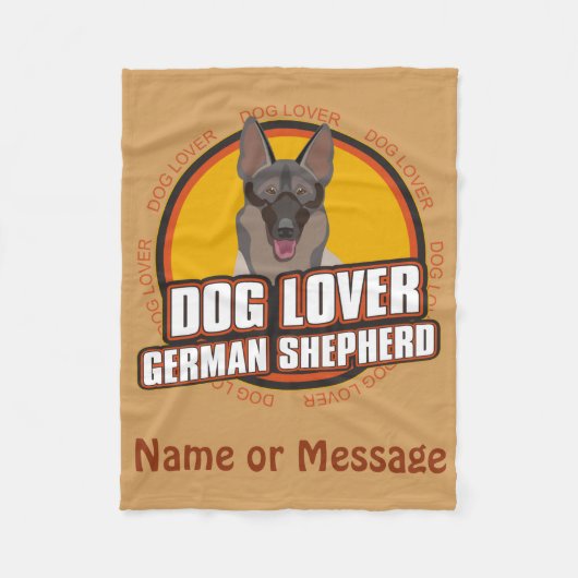 Hondenliefhebber German Shepherd Custom Name of Me Fleece Deken (Voorkant)