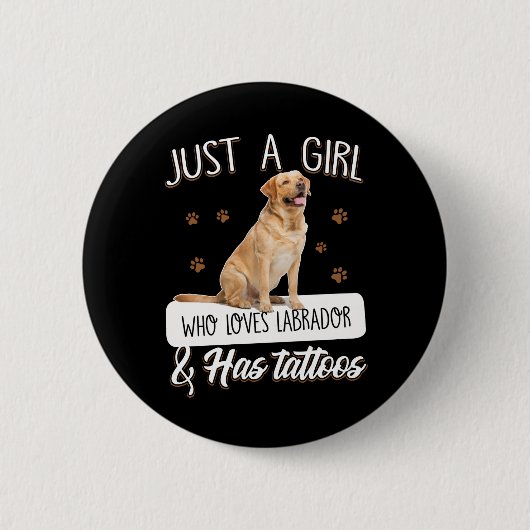 Hondenliefhebber | Gewoon een meisje dat van de Ta Ronde Button 5,7 Cm (Voorkant)