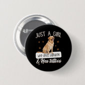 Hondenliefhebber | Gewoon een meisje dat van de Ta Ronde Button 5,7 Cm (Voorkant /achterkant)