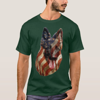 Hondenliefhebber Gift Patriotic American Flag Germ T-shirt