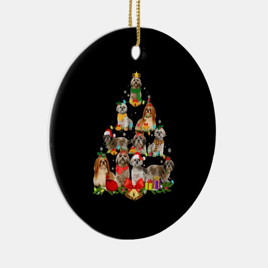 hondenliefhebber giften shih tzu tree kerstlight keramisch ornament (Rechts)