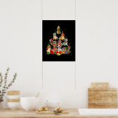 hondenliefhebber giften shih tzu tree kerstlight poster (Keuken)