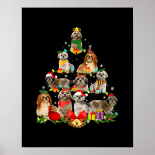 hondenliefhebber giften shih tzu tree kerstlight poster