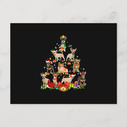 Hondenliefhebber Gifts Chihuahua Tree Light Aankondigingskaart (Voorkant)