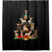Hondenliefhebber Gifts Chihuahua Tree Light Douchegordijn (Voorkant)