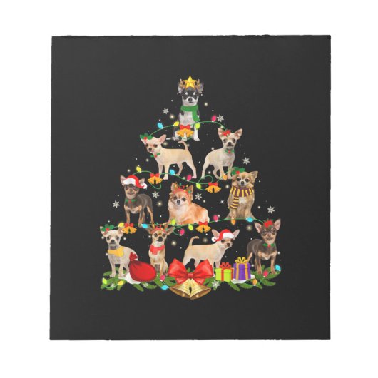 Hondenliefhebber Gifts Chihuahua Tree Light Notitieblok (Voorkant)