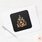 Hondenliefhebber Gifts Chihuahua Tree Light Vierkante Sticker (Envelop)
