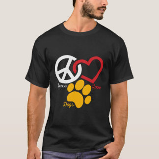 Hondenliefhebber Gifts - Peace Love Animal Paw Pri T-shirt