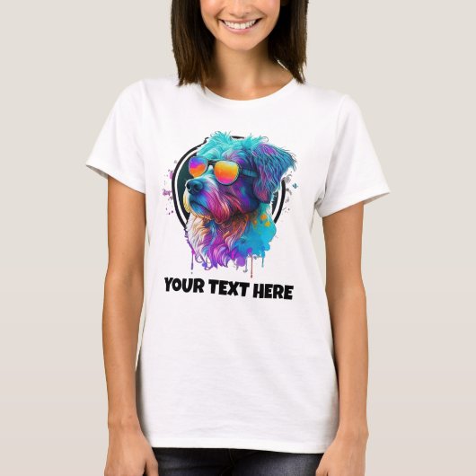 Hondenliefhebber glazen stijl Koel Dog T-shirt (Voorkant)