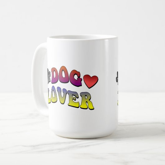 Hondenliefhebber Groovy  lettertype Koffiemok (Voorkant links)