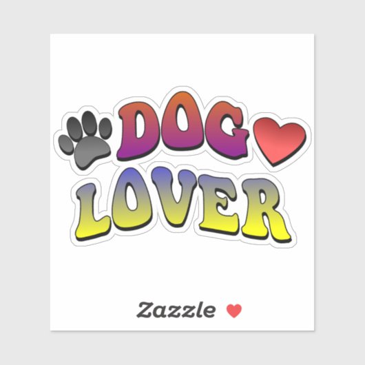 Hondenliefhebber Groovy lettertype Sticker (Vel)