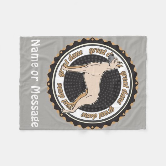 Hondenliefhebber Grote Deen Aangepaste Naam / Beri Fleece Deken (Voorkant (Horizontaal))