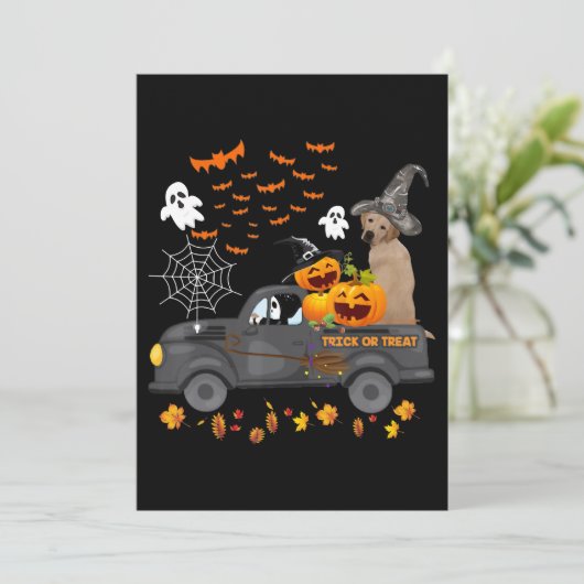 Hondenliefhebber |Halloween Labrador Truck Trick o Kaart (Staand voorkant)