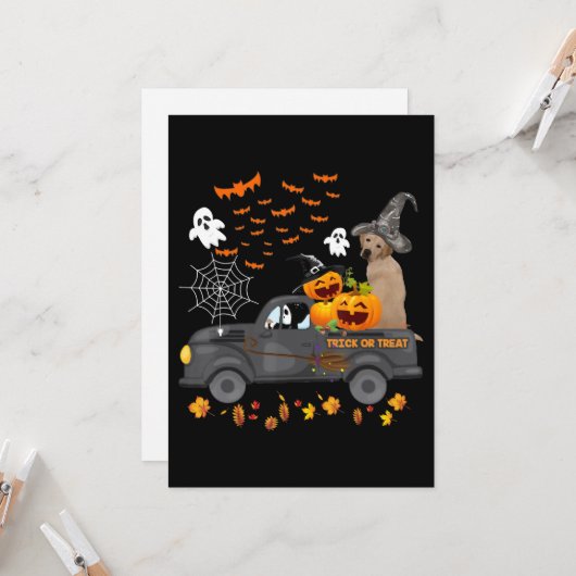 Hondenliefhebber |Halloween Labrador Truck Trick o Kaart (Voorkant / Achterkant in situ)