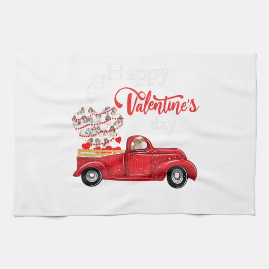 hondenliefhebber | Happly Valentine Day Shih Tzu Theedoek (Horizontaal)