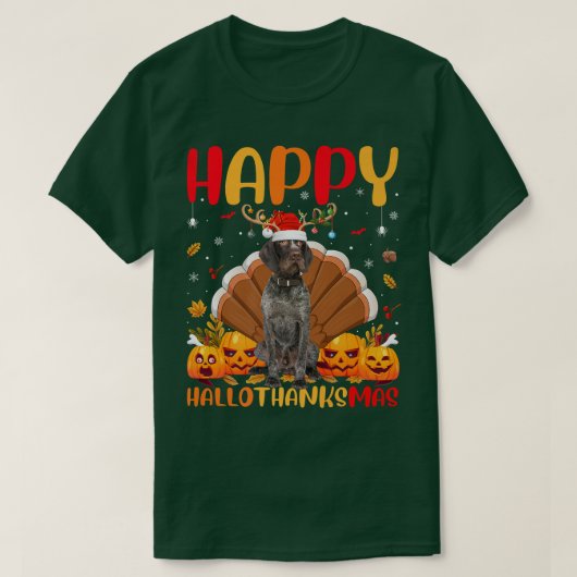 Hondenliefhebber Happy German Wirehaered Pointer D T-shirt (Design voorkant)