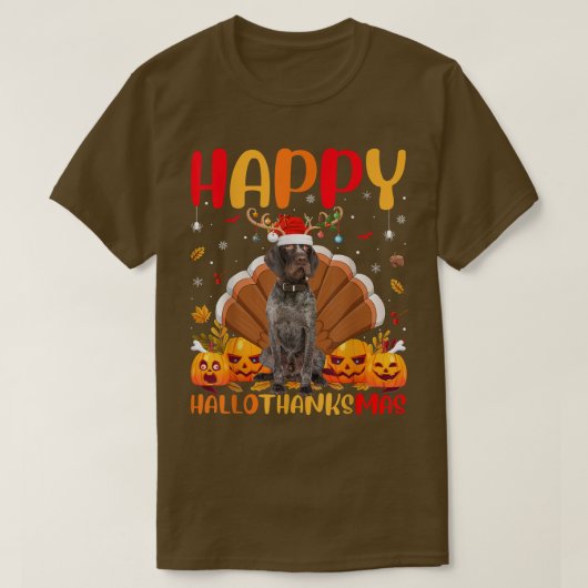 Hondenliefhebber Happy German Wirehaered Pointer D T-shirt (Design voorkant)