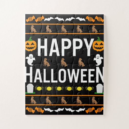Hondenliefhebber | Happy Halloween Chocolate Labra Legpuzzel (Verticaal)
