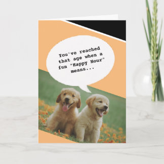 Hondenliefhebber Happy Hour Ouder worden Grappig V Kaart