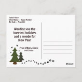 Hondenliefhebber 'Happy Woof Year' Kerst Briefkaar Briefkaart (Achterkant)
