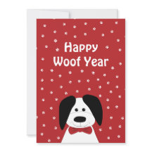 Hondenliefhebber 'Happy Woof Year' Kerst