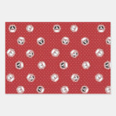 Hondenliefhebber 'Happy Woof Year' Red Paw Print Inpakpapier Vel (Voorkant 2)