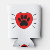 Hondenliefhebber, hart- en voetafdrukken blikjeskoeler (Achterkant)