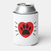 Hondenliefhebber, hart- en voetafdrukken blikjeskoeler (Blikje Achterkant)