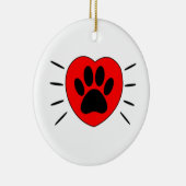 Hondenliefhebber, hart- en voetafdrukken keramisch ornament (Rechts)