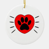 Hondenliefhebber, hart- en voetafdrukken keramisch ornament (Voorkant)