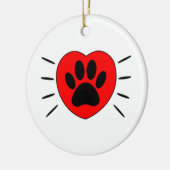 Hondenliefhebber, hart- en voetafdrukken keramisch ornament (Links)
