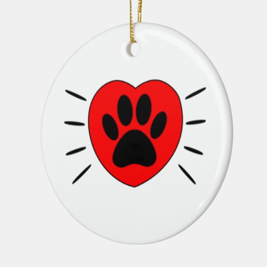 Hondenliefhebber, hart- en voetafdrukken keramisch ornament (Links)