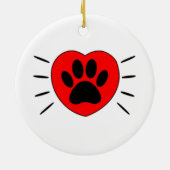 Hondenliefhebber, hart- en voetafdrukken keramisch ornament (Achterkant)