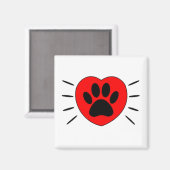 Hondenliefhebber, hart- en voetafdrukken magneet (Voorkant / Achterkant)