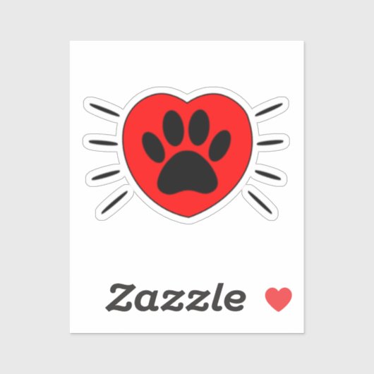 Hondenliefhebber, hart- en voetafdrukken sticker (Vel)