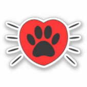 Hondenliefhebber, hart- en voetafdrukken sticker (Voorkant)