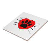 Hondenliefhebber, hart- en voetafdrukken tegeltje (Zijkant)