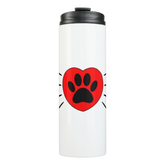 Hondenliefhebber, hart- en voetafdrukken thermosbeker (Voorkant)