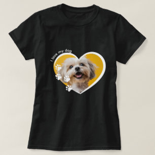 Hondenliefhebber Hart Foto Pootafdruk Ontwerp T-shirt