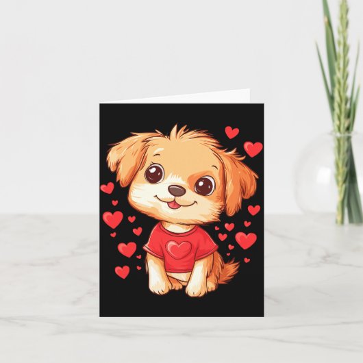 Hondenliefhebber Hart Meisjes Puppy Valentijnsdag  Kaart (Voorkant)