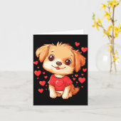 Hondenliefhebber Hart Meisjes Puppy Valentijnsdag  Kaart (Gele Bloem)