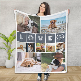 Hondenliefhebber Hartliefde Foto collage Fleece Deken
