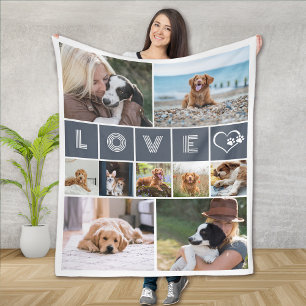 Hondenliefhebber Hartliefde Foto collage Fleece Deken