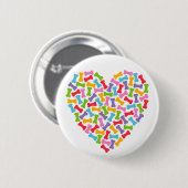 Hondenliefhebber Heart Ronde Button 5,7 Cm (Voorkant /achterkant)